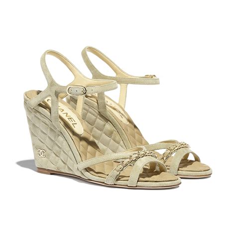 sandalo chanel basso|Chanel suede sandals.